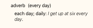 "Every day" definition "Every day" definition