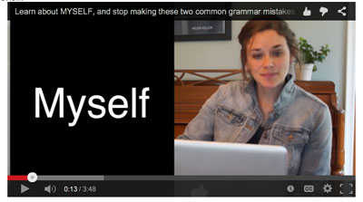 Video on using the pronoun MYSELF
