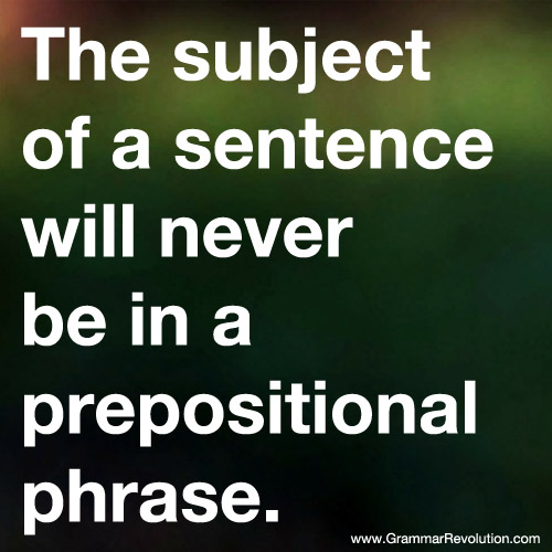 what is the subject of a sentence